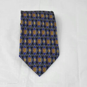 Geoffrey Beene Tie 57' Long 4' Wide Men's Tie Silk Necktie Multi Colored